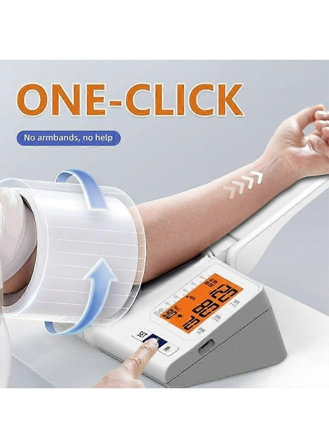 AiQUE D01 Automatic Electronic Blood Pressure Monitor for Upper Arm with 360° Mobile Cylinder Design, Voice Broadcast, HD Backlit Display, Abnormality Alert, Emergency Stop, Dual Power Supply and 2×99 User Memory Storage - Image 3