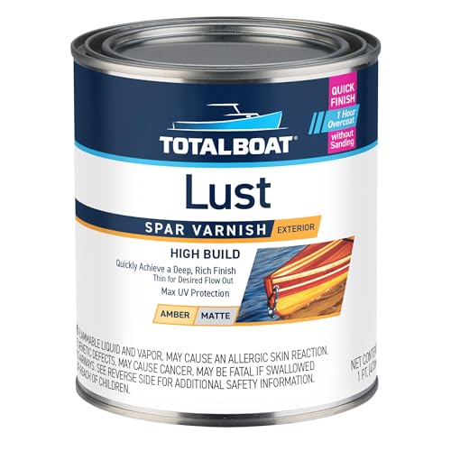 TotalBoat Lust Marine Varnish, High Gloss and Matte Finish for Wood, Boats, Outdoor Furniture (Matte, Pint) - Image 1