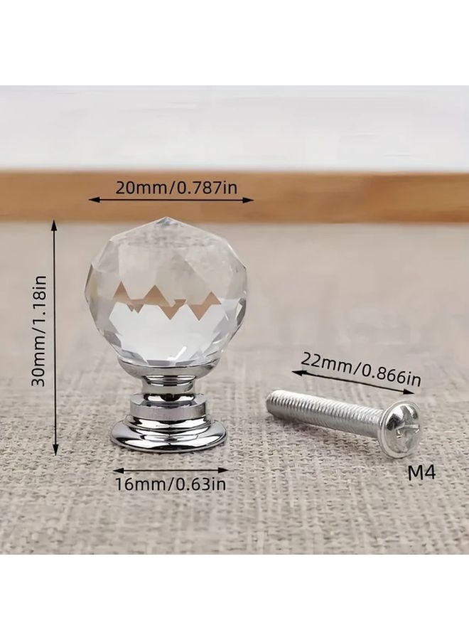 5 Pcs Diamond Crystal Drawer Pulls Golden Glass Knobs Single Hole Cabinet Hardware - Image 3