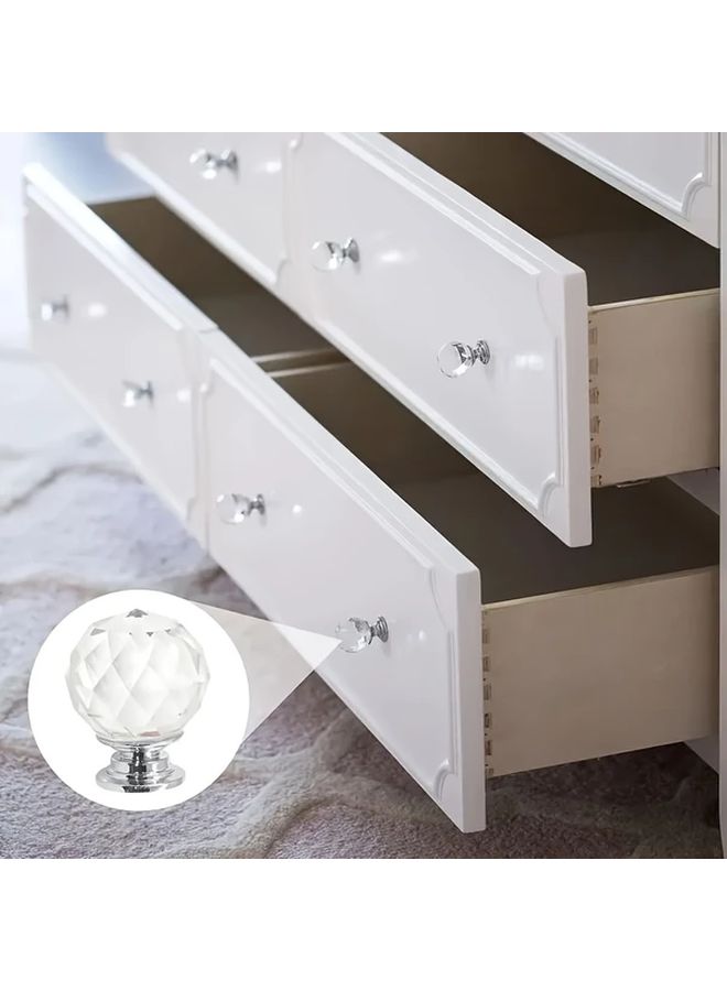 5 Pcs Diamond Crystal Drawer Pulls Golden Glass Knobs Single Hole Cabinet Hardware - Image 5