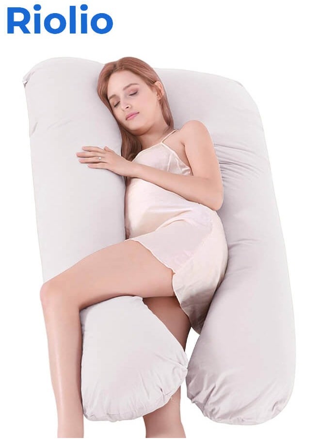 Riolio U-Shaped Pregnancy Pillow Full Body Maternity Support Pillow(125x 72cm)  - Image 1