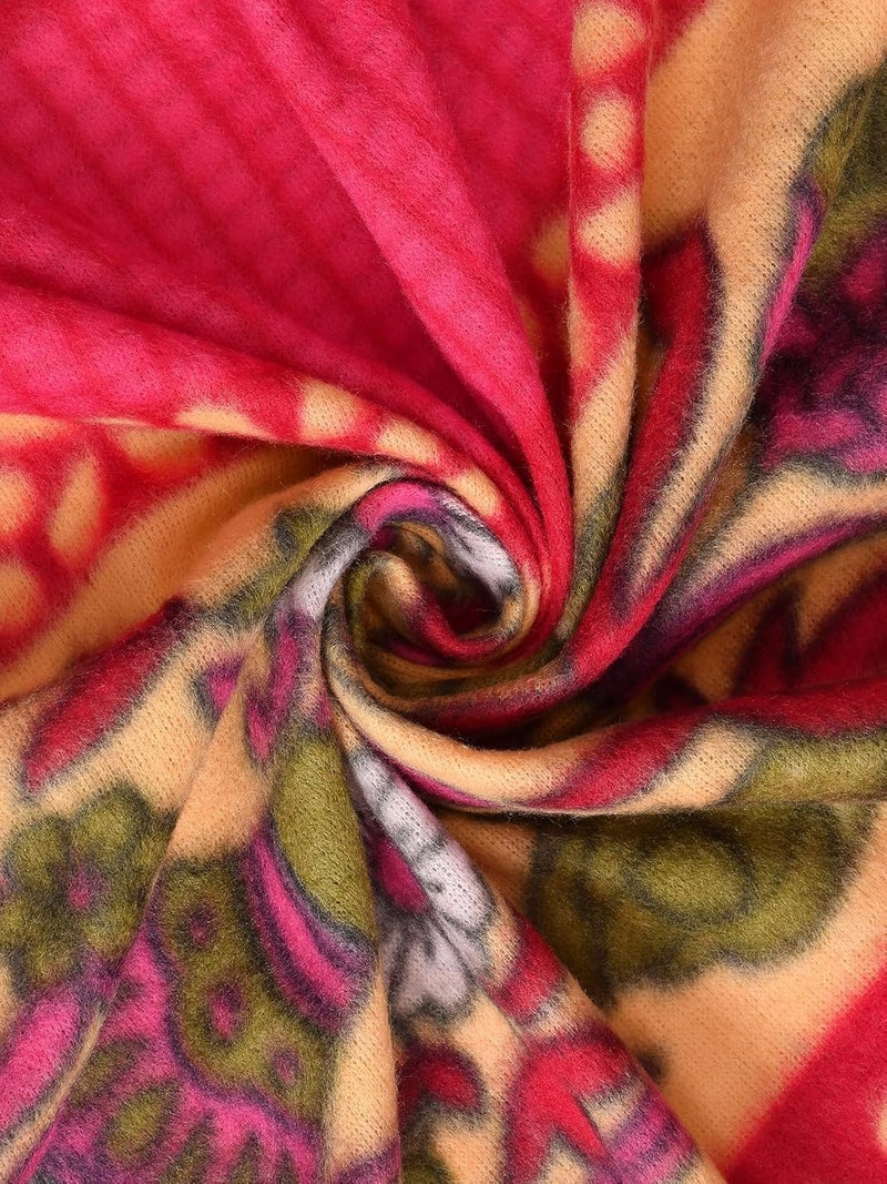 MORADO MORADO Double Bed Woolen Fabric Quilt CoverDuvet CoverRajai CoverBlanket Cover for Winter 90x100 Inches Pink - Image 3