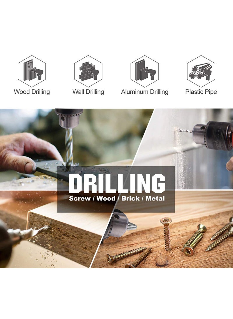 MLD MLD 10mm 300W-400W Reverse Forward Rotation Drill Machine With 6pcs Flat bit set  - Image 5