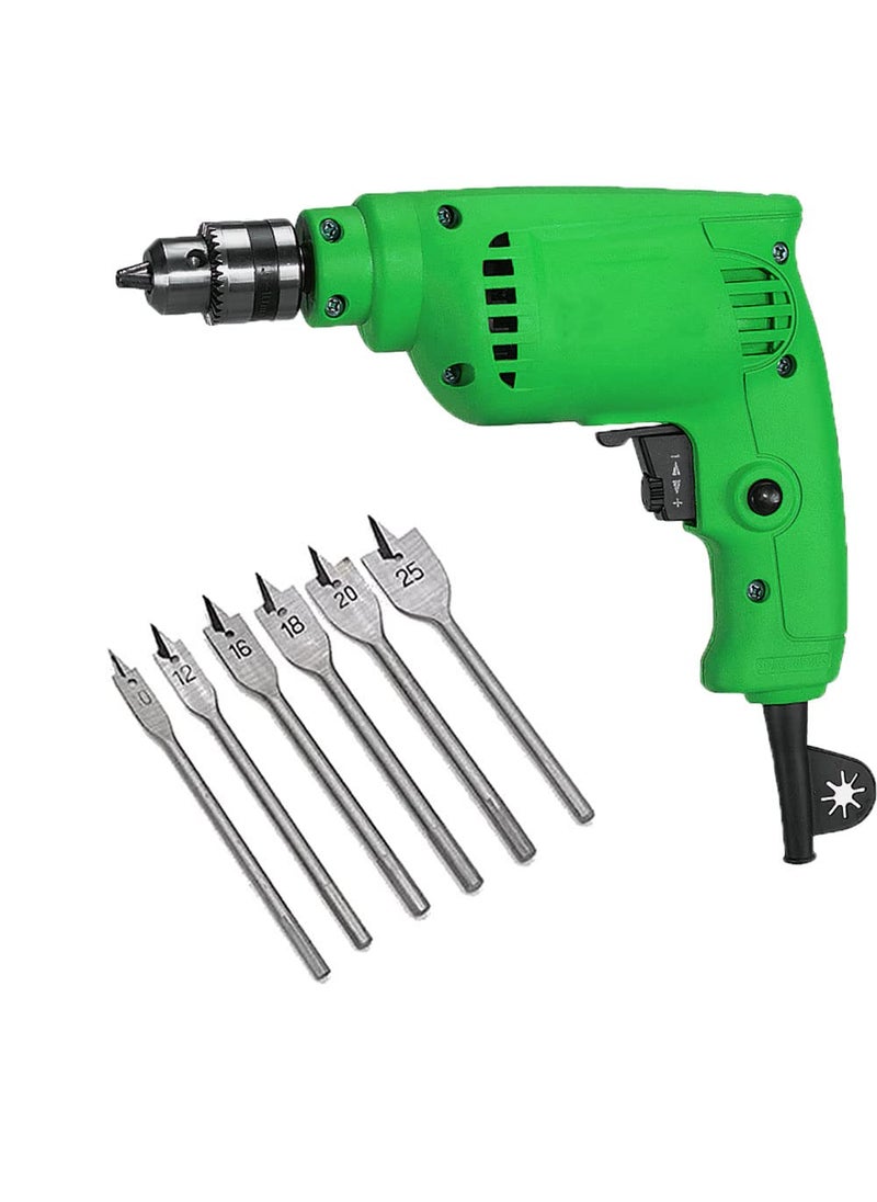 MLD MLD 10mm 300W-400W Reverse Forward Rotation Drill Machine With 6pcs Flat bit set  - Image 1