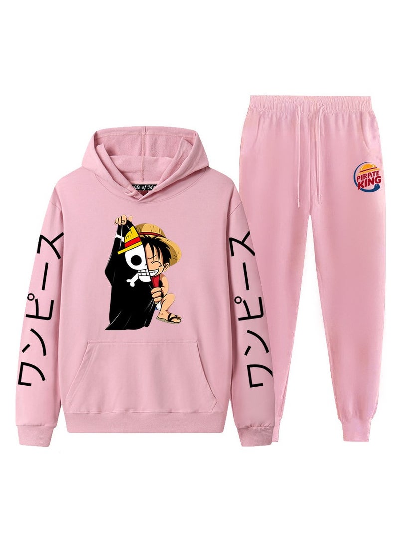 New One Piece Casual Hooded Sweatshirt And Pants Set