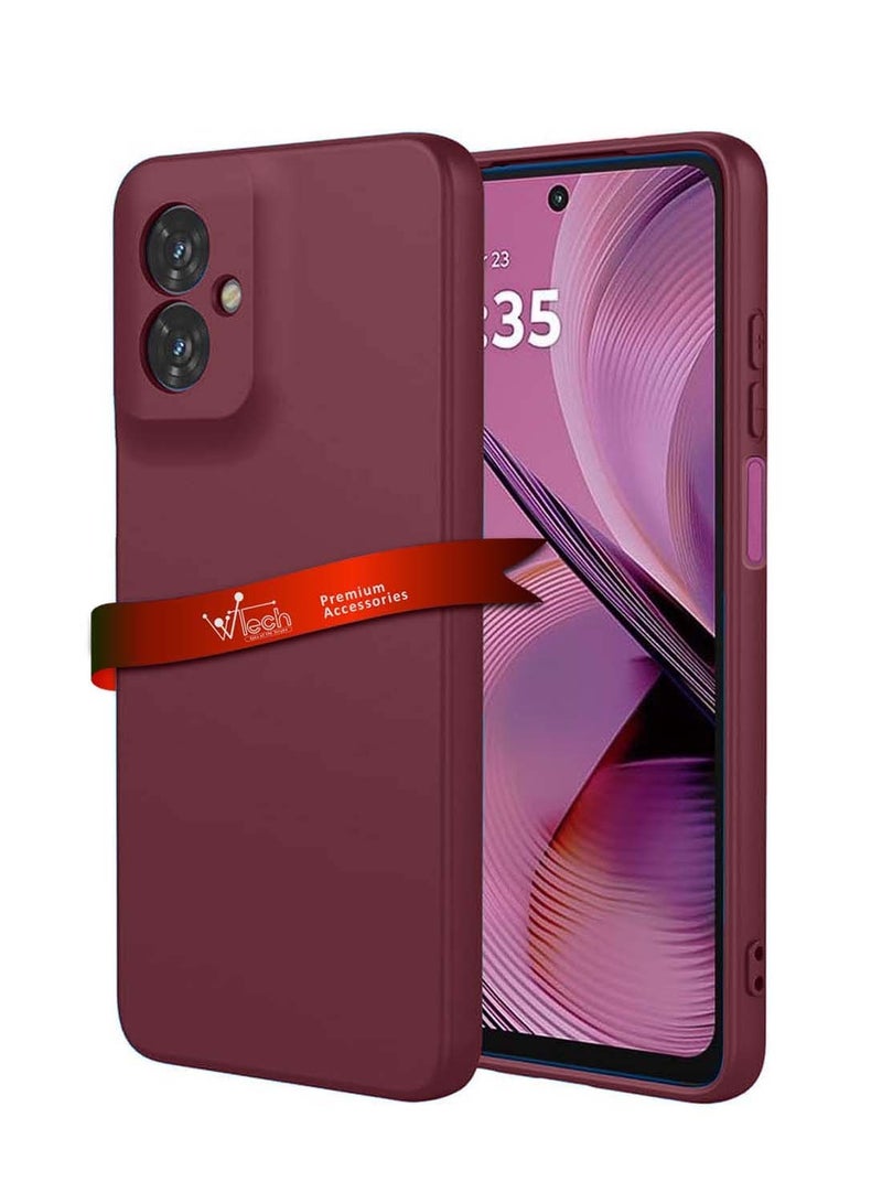 دبليو تيك موتورولا موتو G55 5G 2024 غطاء جراب سيليكون سائل ناعم ممتاز - كستنائي - Image 1