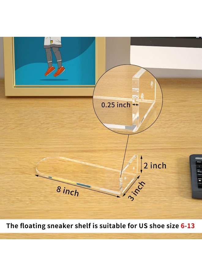 TPGP Shoe Display Shelf for Wall Floating Shoe Shelves Wall Mounted Clear Acrylic Sneaker Shelves to Show Top Shoes and Sneaker Collection or Shoes Box - Image 3