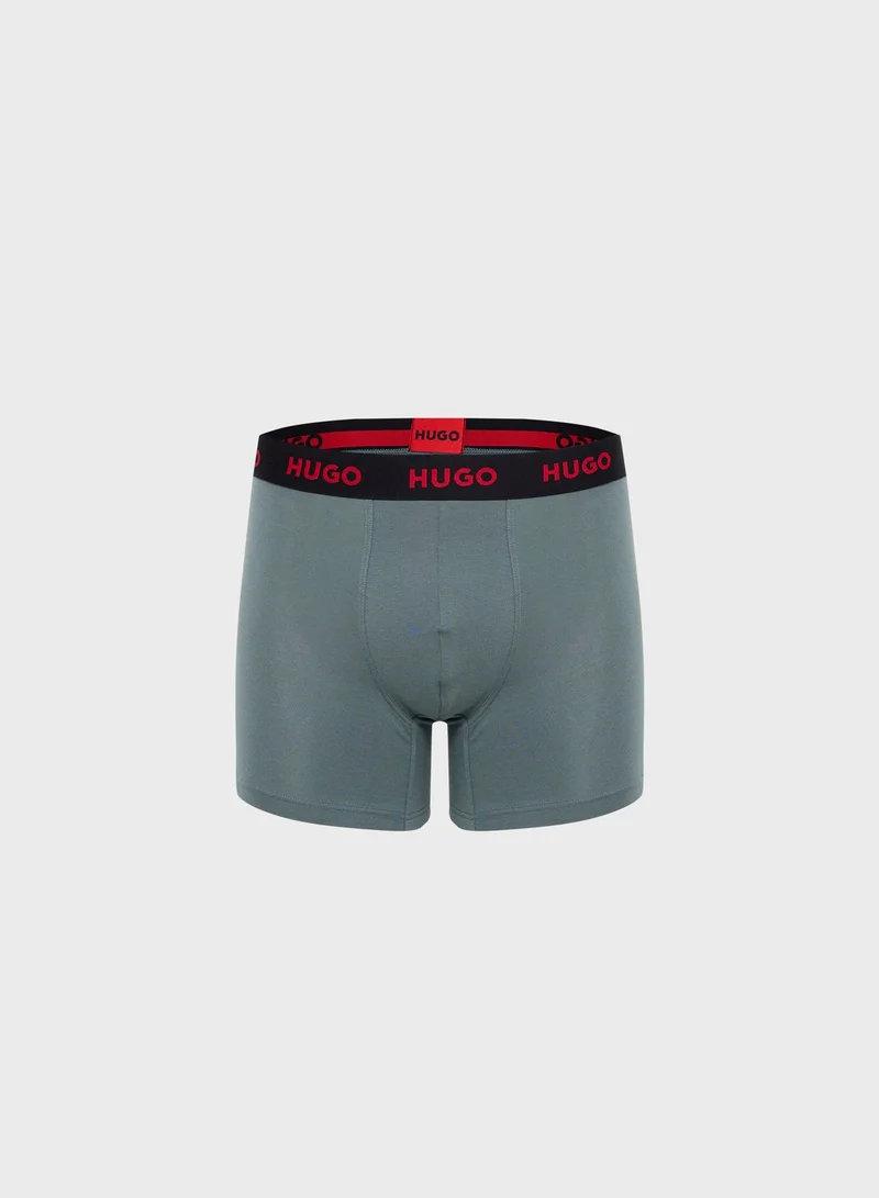 HUGO 3 Pack Logo Band Trunks