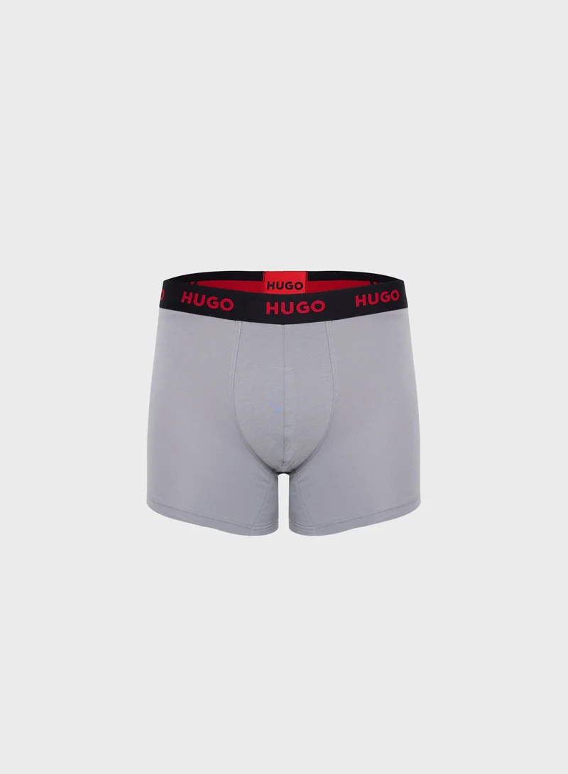 HUGO 3 Pack Logo Band Trunks