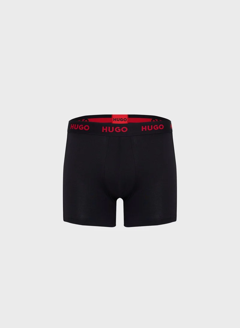 HUGO 3 Pack Logo Band Trunks