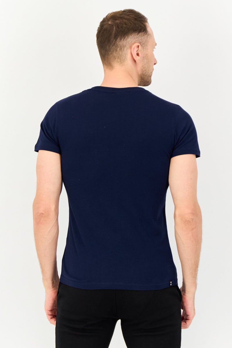 Hummel تي شيرت تدريب قصير الأكمام للرجال، رياضي، Navy - Image 3