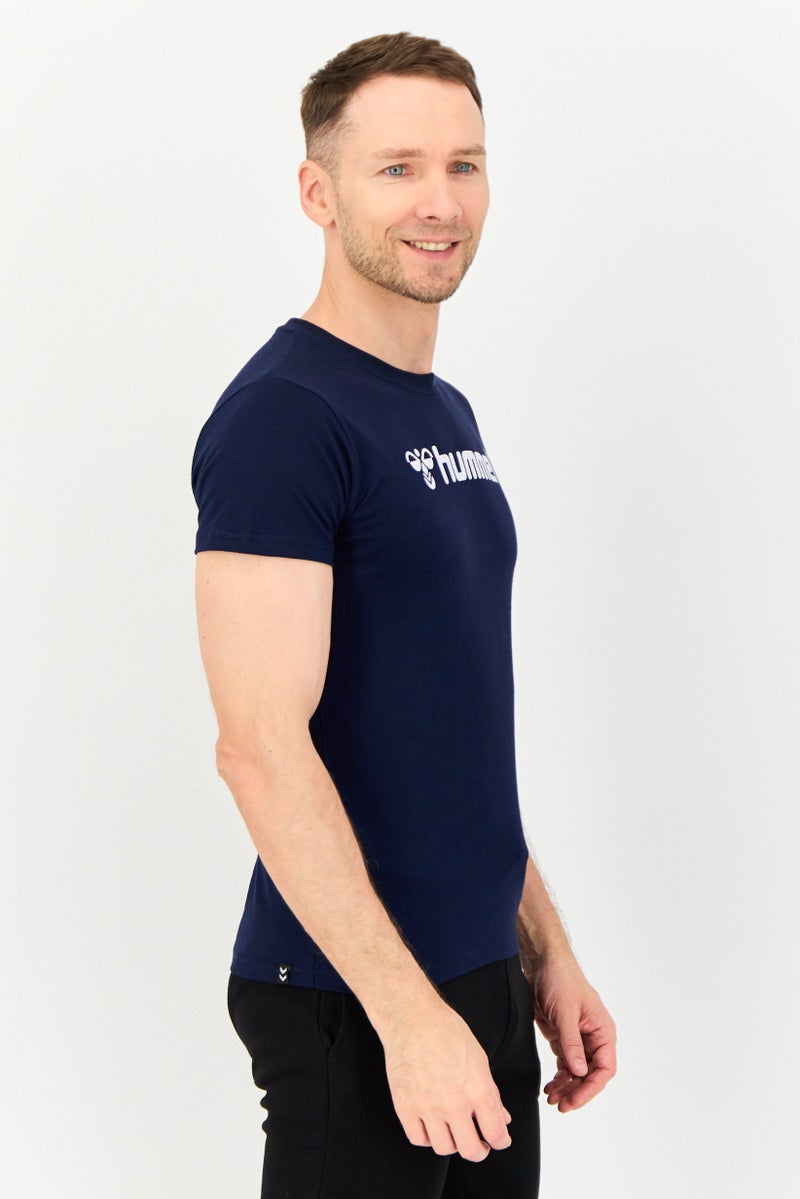 Hummel تي شيرت تدريب قصير الأكمام للرجال، رياضي، Navy - Image 2