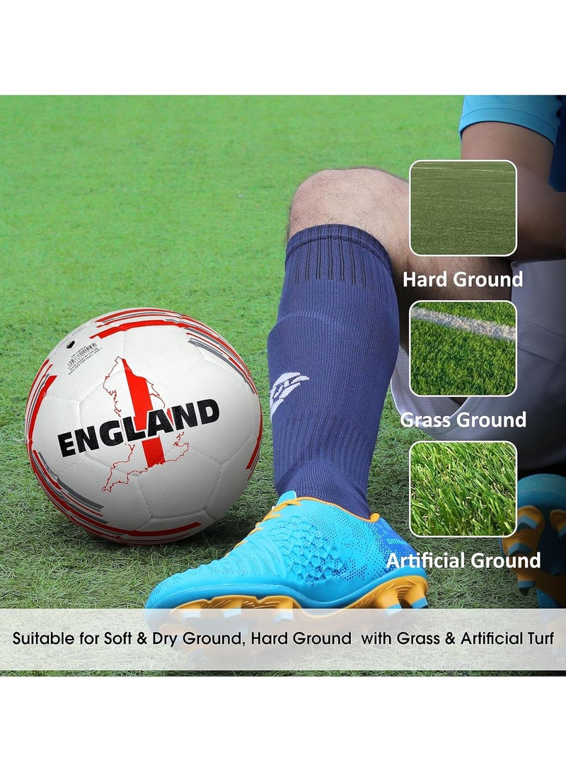 Nivia Country Color Endland Football | Size 5 | Machine Stitched | Rubberized Molded | 12 Panel | Waterproof | Soccer Ball - Image 3