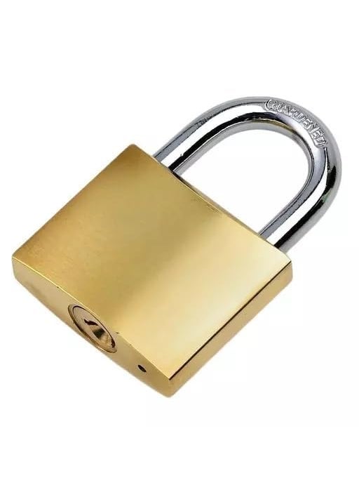 COWOX Cowox Brass Polished Weatherproof Security PadlockKeyed LockDoor Lock with 3 Keys for Tool BoxShuttersGateShopOfficeMain Door75 MM  - Image 4