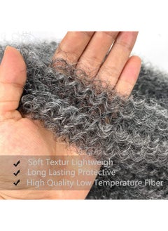 poetically 8 Packs Springy Afro Twist Hair 16 Inch Pre-Separated Spring Twist Hair for Soft Butterfly Locs Crochet Hair Marley Braiding Hair Extensions for Black Women (16 Inch, T1B/Grey)  - Image 4
