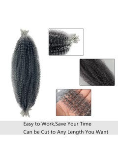 poetically 8 Packs Springy Afro Twist Hair 16 Inch Pre-Separated Spring Twist Hair for Soft Butterfly Locs Crochet Hair Marley Braiding Hair Extensions for Black Women (16 Inch, T1B/Grey)  - Image 3
