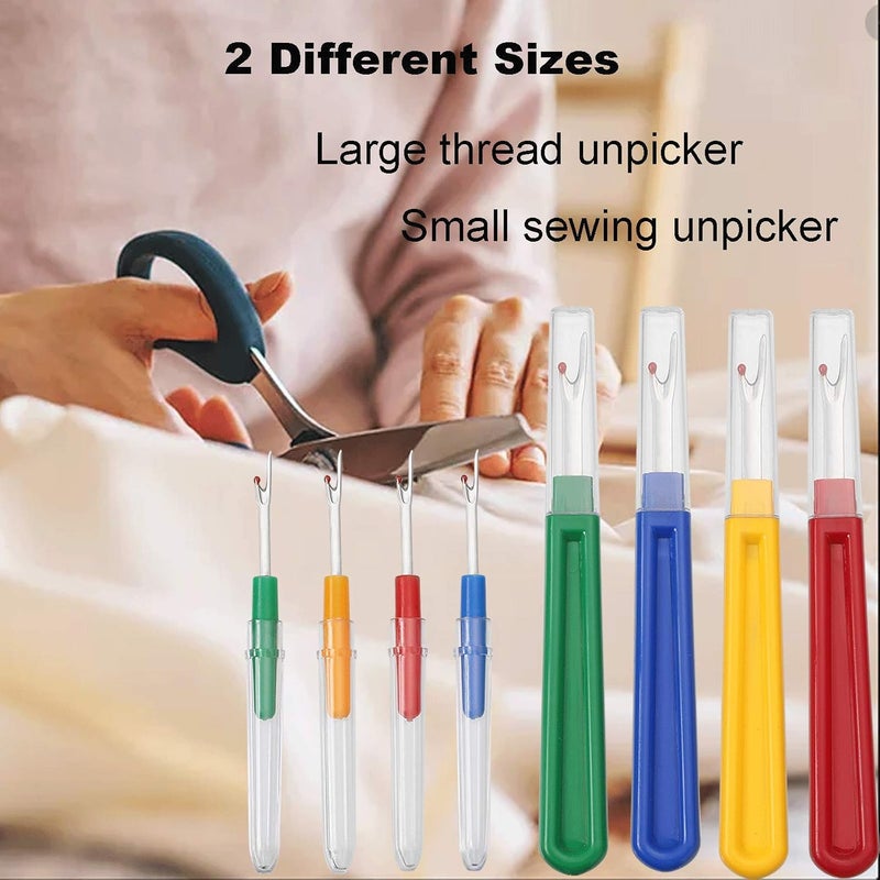 Borogo Seam Rippers for Sewing - Seam Ripper and Thread Remover Kit for Sewing 4 Big and 4 Small Stitch Ripper Tool and 1 Thread Snips - Image 4