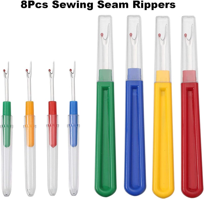 Borogo Seam Rippers for Sewing - Seam Ripper and Thread Remover Kit for Sewing 4 Big and 4 Small Stitch Ripper Tool and 1 Thread Snips - Image 3
