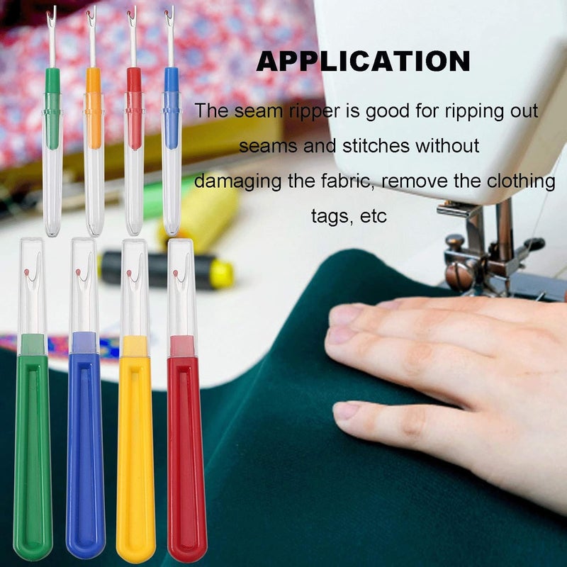 Borogo Seam Rippers for Sewing - Seam Ripper and Thread Remover Kit for Sewing 4 Big and 4 Small Stitch Ripper Tool and 1 Thread Snips - Image 5