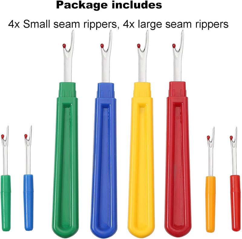 Borogo Seam Rippers for Sewing - Seam Ripper and Thread Remover Kit for Sewing 4 Big and 4 Small Stitch Ripper Tool and 1 Thread Snips - Image 2