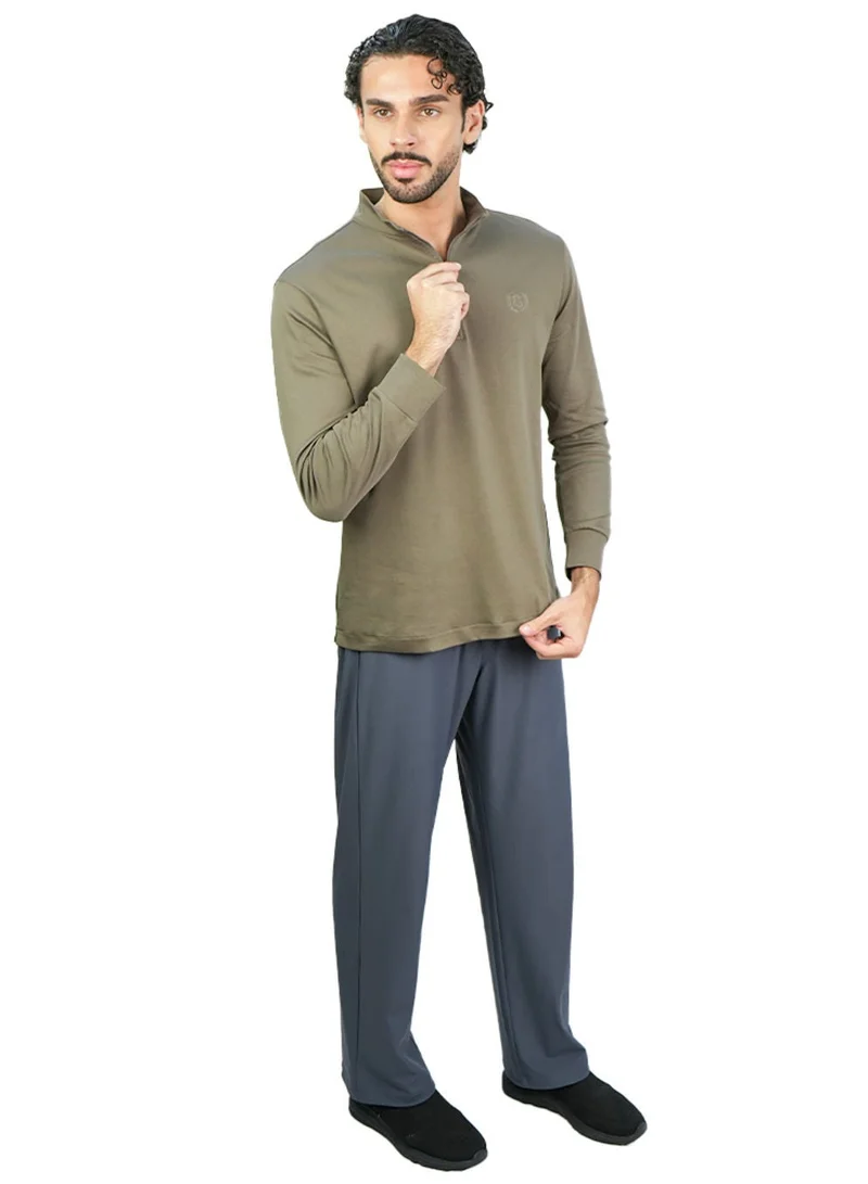 GIORDANO Men's Regular Liquid Touch Half-Zip Tee