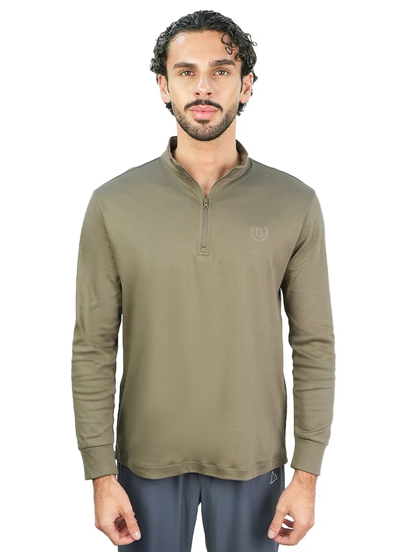 GIORDANO Men's Regular Liquid Touch Half-Zip Tee