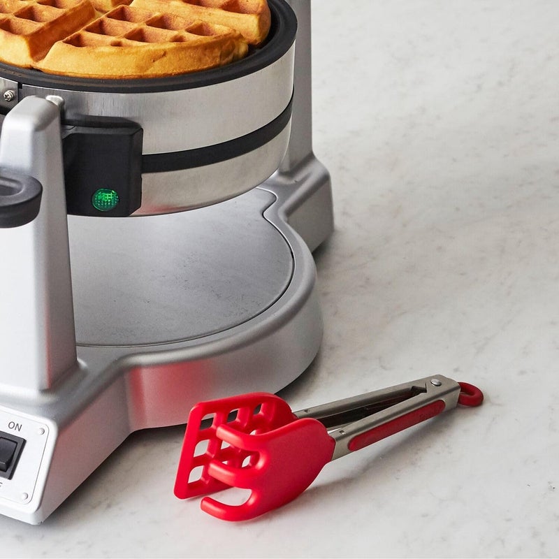 Tovolo Waffle Tongs, Mini Silicone Easy-Grip, Non-Slip Handle, Candy Apple Red - Image 3