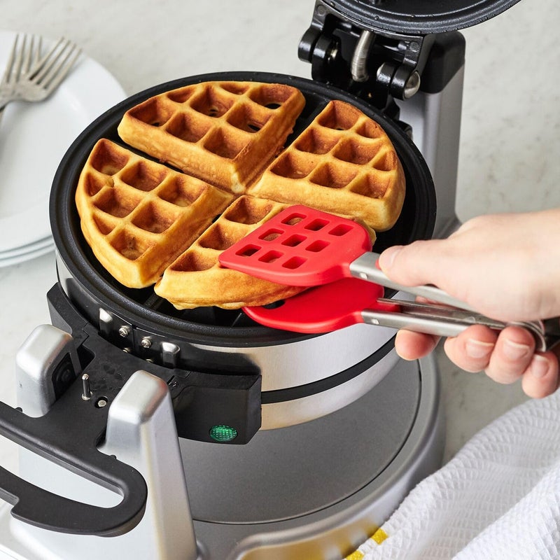 Tovolo Waffle Tongs, Mini Silicone Easy-Grip, Non-Slip Handle, Candy Apple Red - Image 2