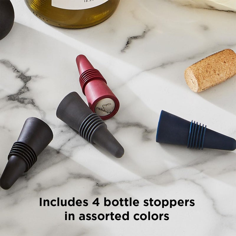 Rabbit W6121 Bottle Stoppers, Set of 4, Multicolor - Image 5