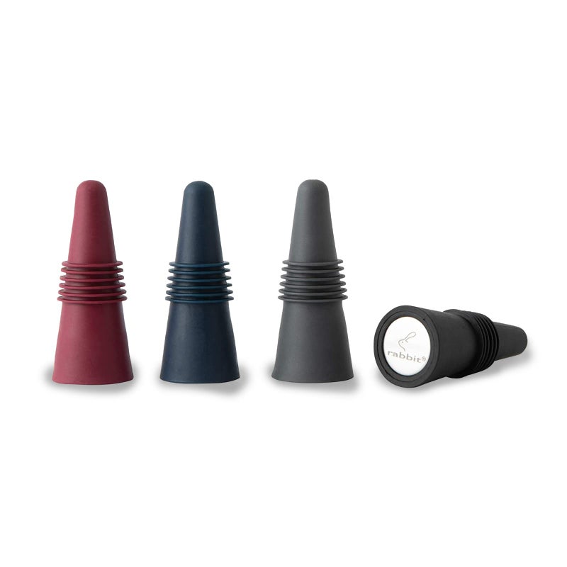 Rabbit W6121 Bottle Stoppers, Set of 4, Multicolor - Image 1
