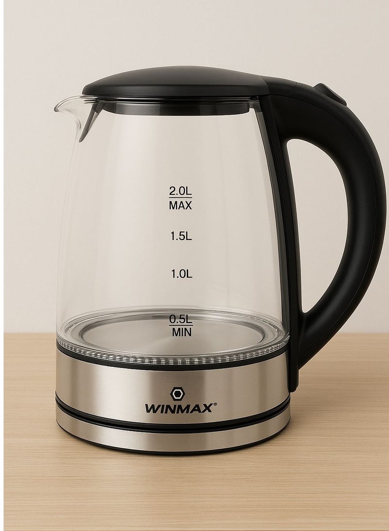 WINMAX 2L Electric Glass Kettle – LED Lighting & Modern Transparent Design | DR-303