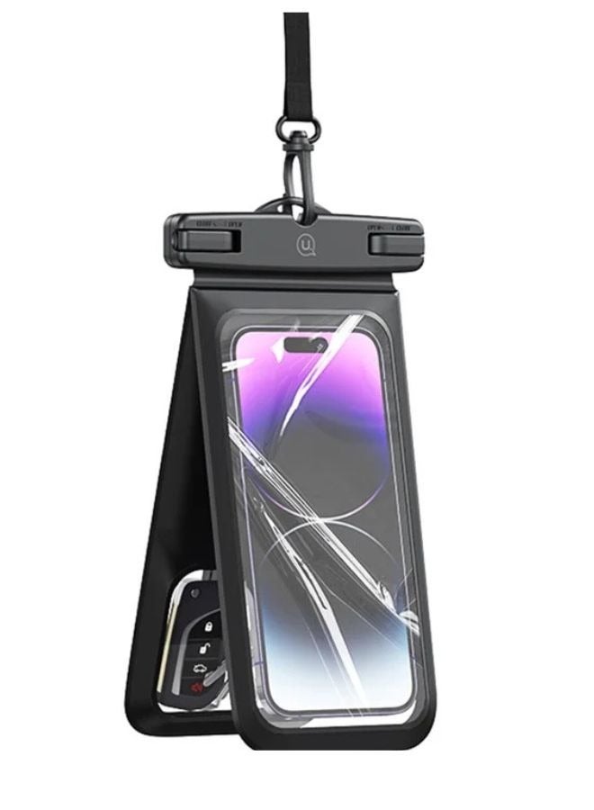 Usams Universal 7-Inch Double Pack Waterproof Mobile Phone Pouch Case with Lanyard – IPX8 Certified Floating Dry Bag with Double Lock Seal for iPhone, Samsung, Huawei – Touchscreen Friendly, Dustproof, Sandproof for Swimming, Beach & Underwater Use  - Image 1