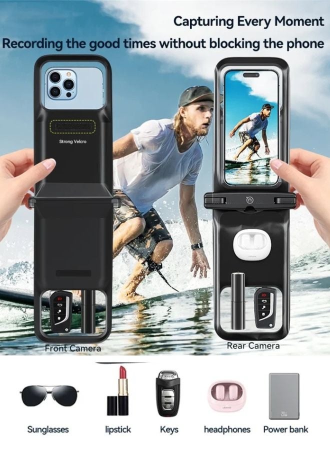 Usams Universal 7-Inch Double Pack Waterproof Mobile Phone Pouch Case with Lanyard – IPX8 Certified Floating Dry Bag with Double Lock Seal for iPhone, Samsung, Huawei – Touchscreen Friendly, Dustproof, Sandproof for Swimming, Beach & Underwater Use  - Image 3