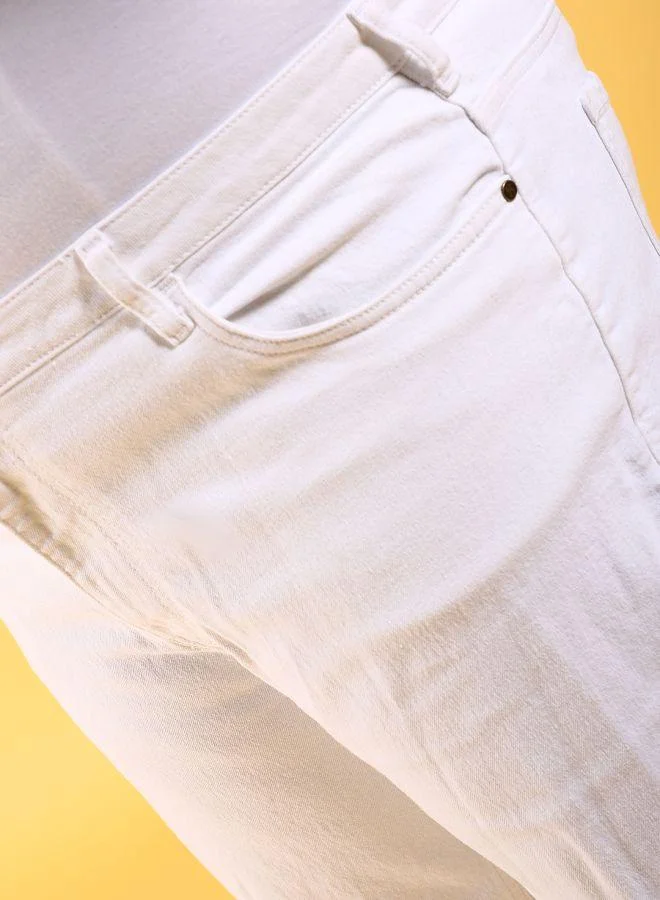 HARDSODA  Men Plus Size Slim Fit Solid Mid-Rise Stretchable Jeans for Men | Best Price UAE