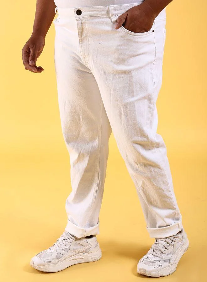 HARDSODA  Men Plus Size Slim Fit Solid Mid-Rise Stretchable Jeans for Men | Best Price UAE