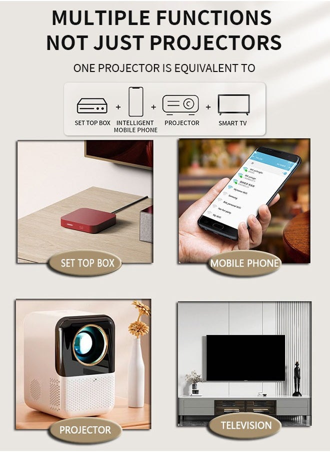 【Auto Focus】Mini Projector, Android 10 WiFi6 BT 5.0 Electronic Focus Portable Projector Full HD Support , Home Theater Projector Compatible with TV Stick/Smartphone/HDMI/USB