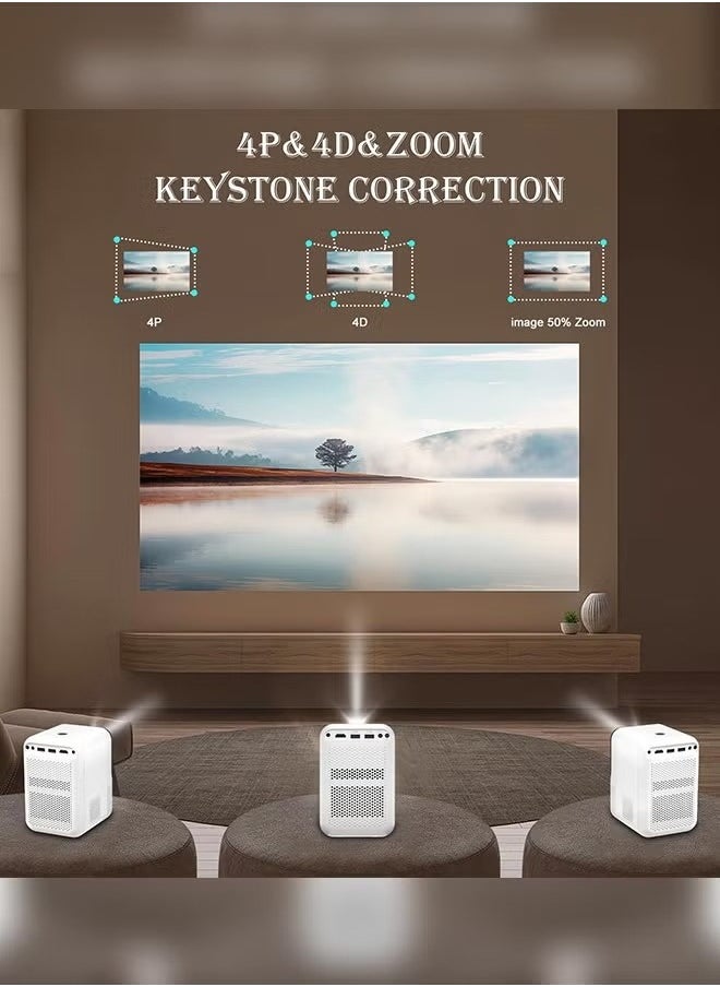 【Auto Focus】Mini Projector, Android 10 WiFi6 BT 5.0 Electronic Focus Portable Projector Full HD Support , Home Theater Projector Compatible with TV Stick/Smartphone/HDMI/USB