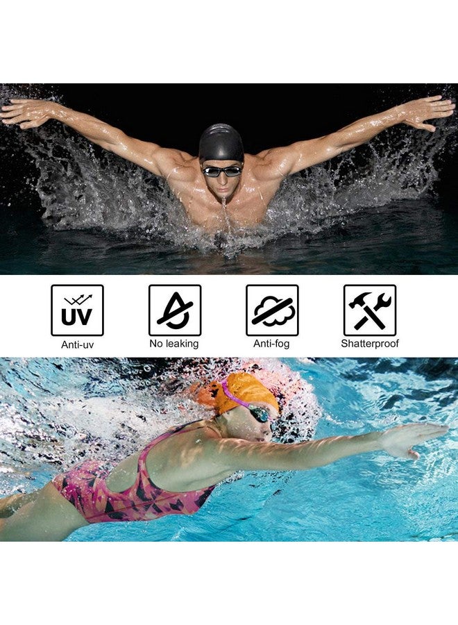 Prime Deals Deals Mirrored Wide-Vision Swim Goggles Pro Clear Lens & Swimming Goggles With Uv And Anti Fog Protection For Adult Men Women With Free Protective Case, Nose Clip, Ear Plugs (Grey) - Image 5