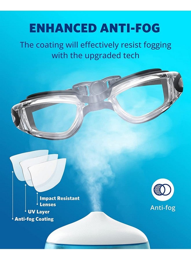 Prime Deals Deals Mirrored Wide-Vision Swim Goggles Pro Clear Lens & Swimming Goggles With Uv And Anti Fog Protection For Adult Men Women With Free Protective Case, Nose Clip, Ear Plugs (Grey) - Image 4