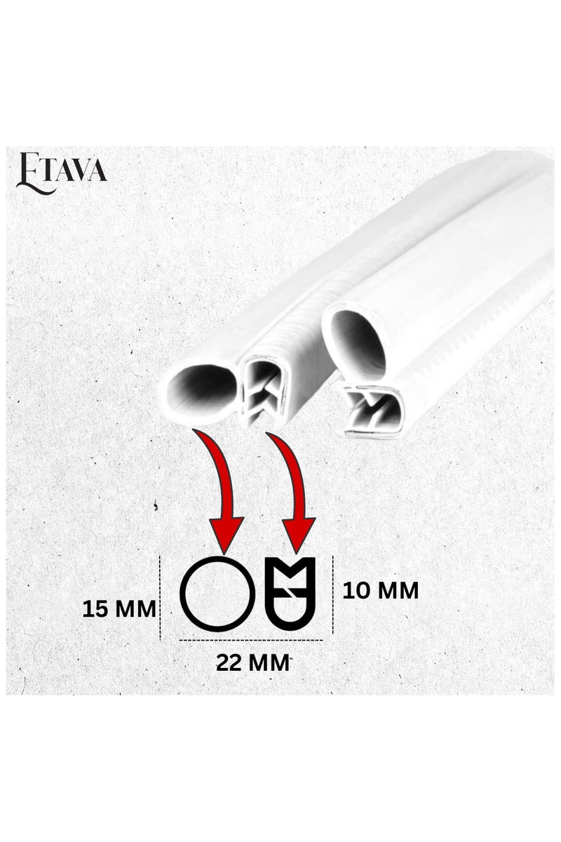 ETAVA Car Door Edge Guard Rubber Clip (2 Pcs, 50cm Each) | U Shape Anti-Collision Bumper Strip | Universal Fit – No Glue – Scratch Protector for Most Cars – White - Image 4