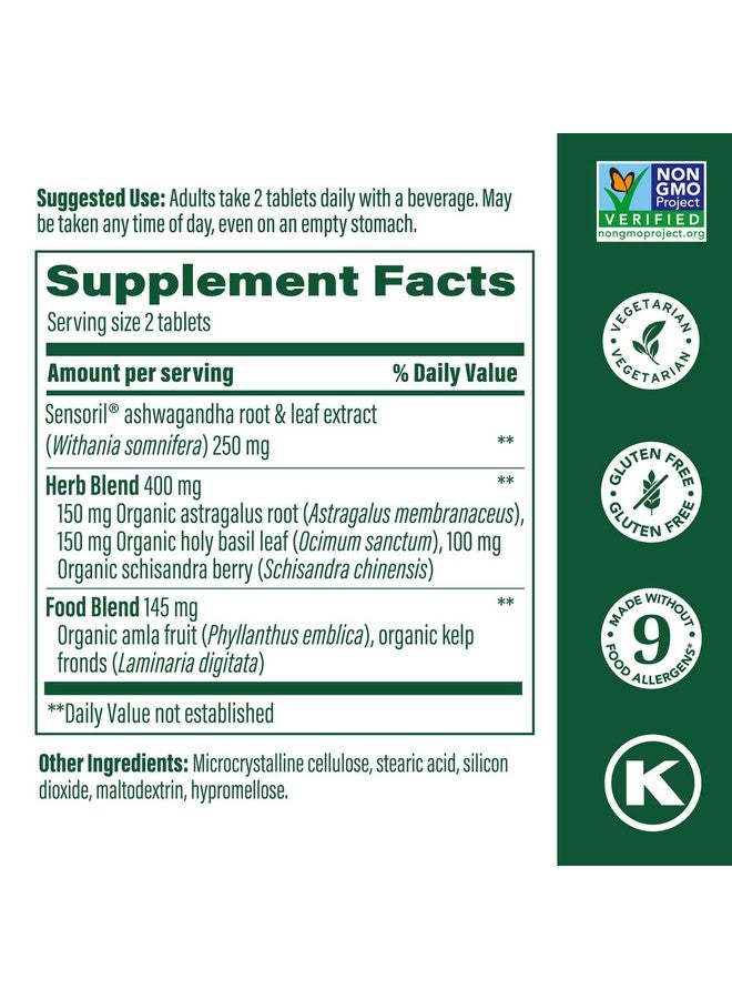 MegaFood Ashwagandha Complex (Formerly Stress Protect) - Ashwagandha Supplements with Astragalus Root & Holy Basil - Vegetarian & Gluten Free Cortisol Supplement - 60 Mini Tablets, 30 Servings - Image 2
