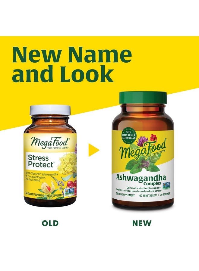MegaFood Ashwagandha Complex (Formerly Stress Protect) - Ashwagandha Supplements with Astragalus Root & Holy Basil - Vegetarian & Gluten Free Cortisol Supplement - 60 Mini Tablets, 30 Servings - Image 3