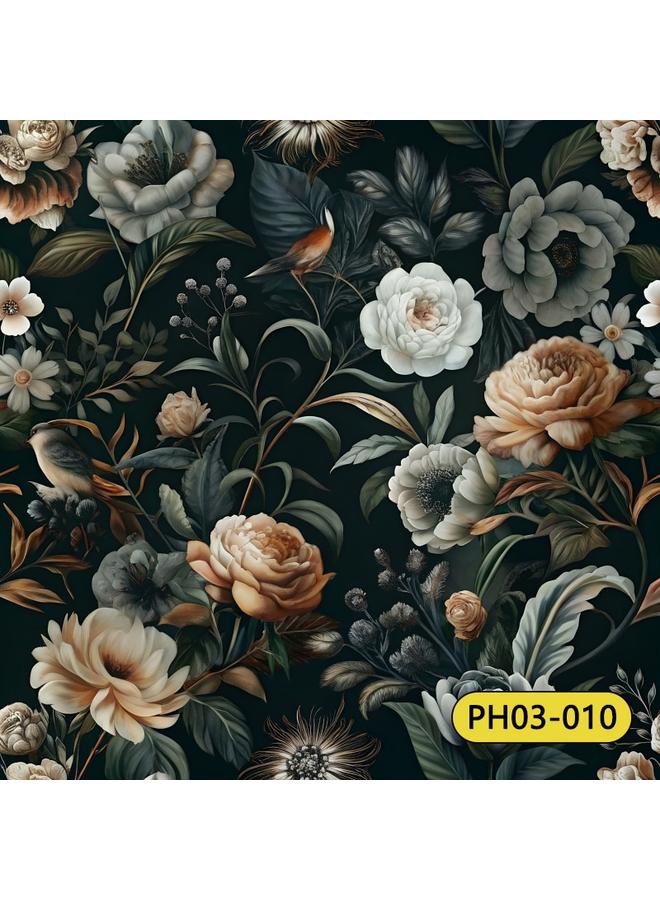 Bluejw Wallpaper Wall Stickers Plant Flower TV Background Wall Decoration High Sense Wallpaper Self-adhesive Flower Wallpaper - Image 1