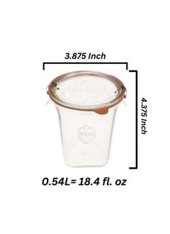Weck Weck Jars Medium Quadro 747-18.4 fl. Oz | 545mL Eco-Friendly Canning Jar | Food Storage Containers with Airtight Lids | Made in Germany, Rust-Proof & BPA-Free (Pack of 2)  - Image 2