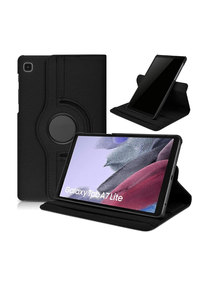 360 Degree Rotating PU Leather Case Cover For Samsung Galaxy Tab Tab A7 Lite Black - Image 1