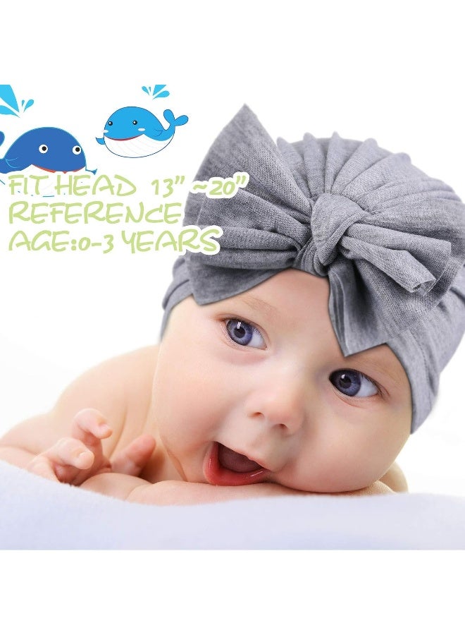Geyoga Geyoga 3 Pieces Baby Bow Knot Turban Hats Beanie Headwraps for Toddlers Girls  - Image 3