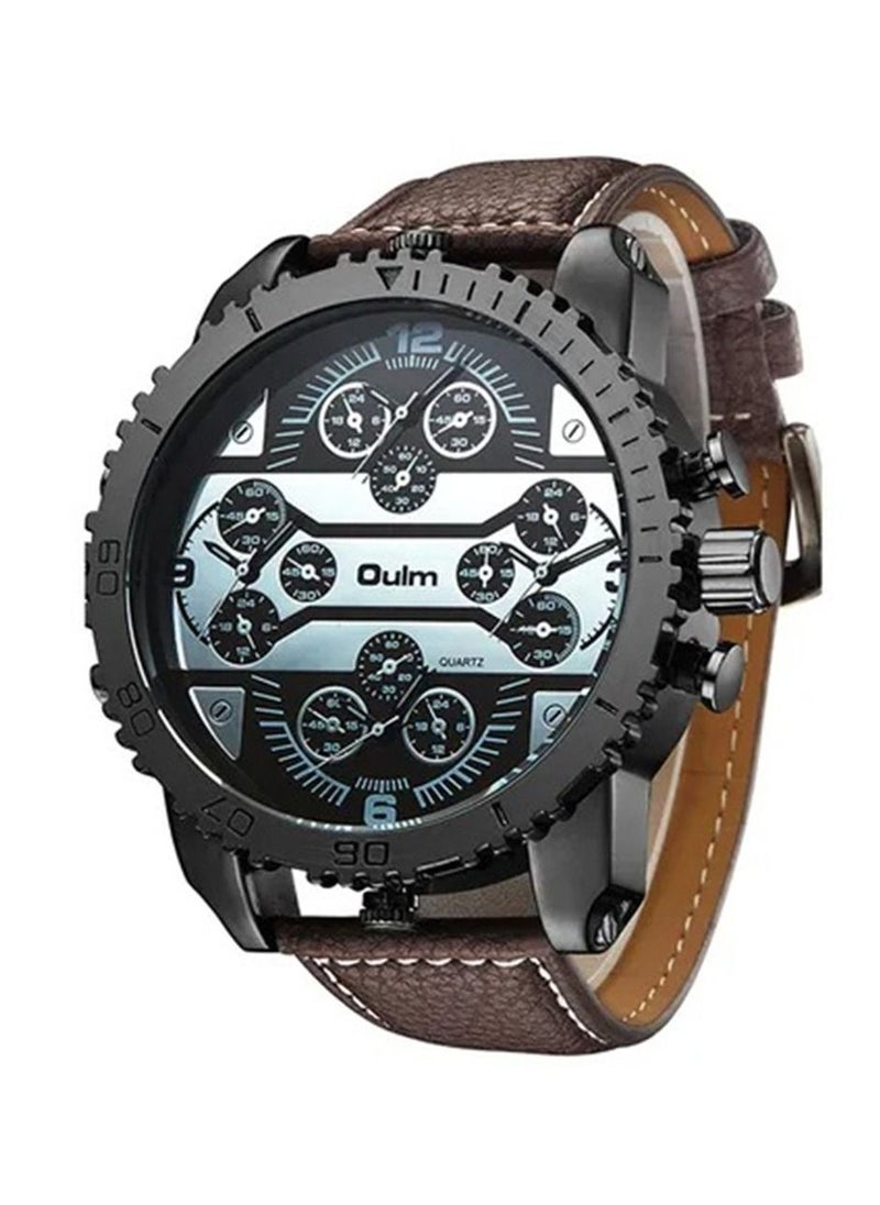 Oulm Watches Big Dial Men's Watch Oulm Four World Time Fashion Watch  - Image 1