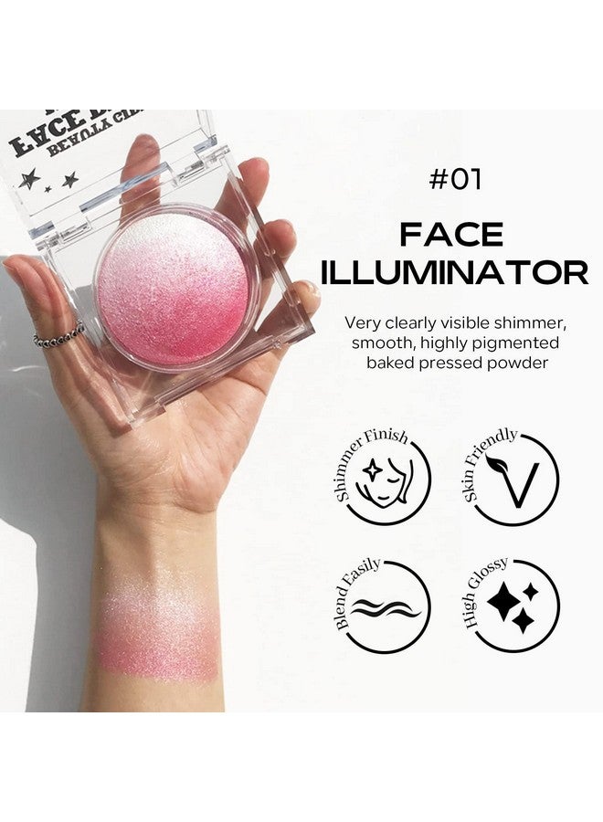 كيدا أحمر خدود KYDA الوردي المخبوز، بودرة مخبوزة متوهجة باللون الوردي لأحمر الخدود والهايلايتر، لمسة نهائية لامعة للغاية، بودرة مضغوطة خفيفة الوزن قابلة للمزج، بودرة مخبوزة متعددة الاستخدامات، 0.53 أونصة - Image 5