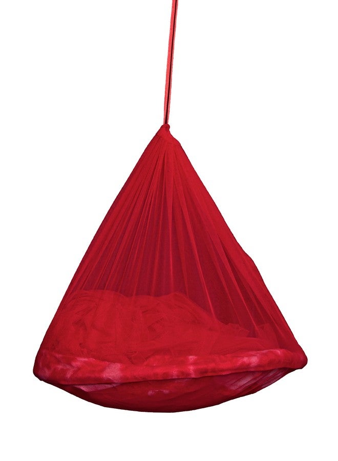 CREATIVE TEXTILES Red Color Mosquito Net Size :- Single Bed - Image 2