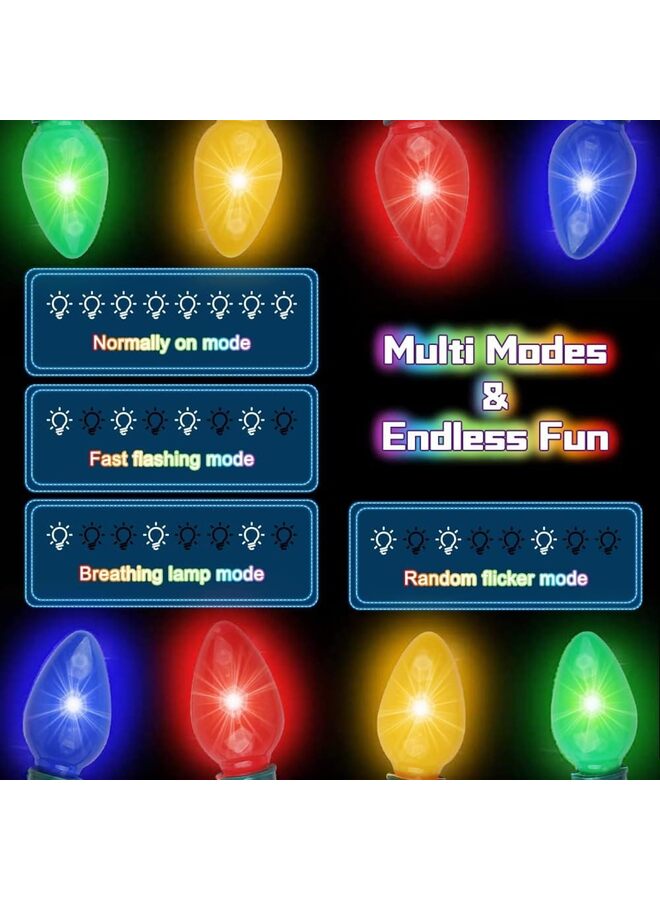 2pcs,Light up Flashing Necklace Toys for Kids, Glow in the Dark LED Light Bulbs for Adults, Ugly Christmas Birthday Wedding Rave Carnival Party Favors Supplies  - Image 3